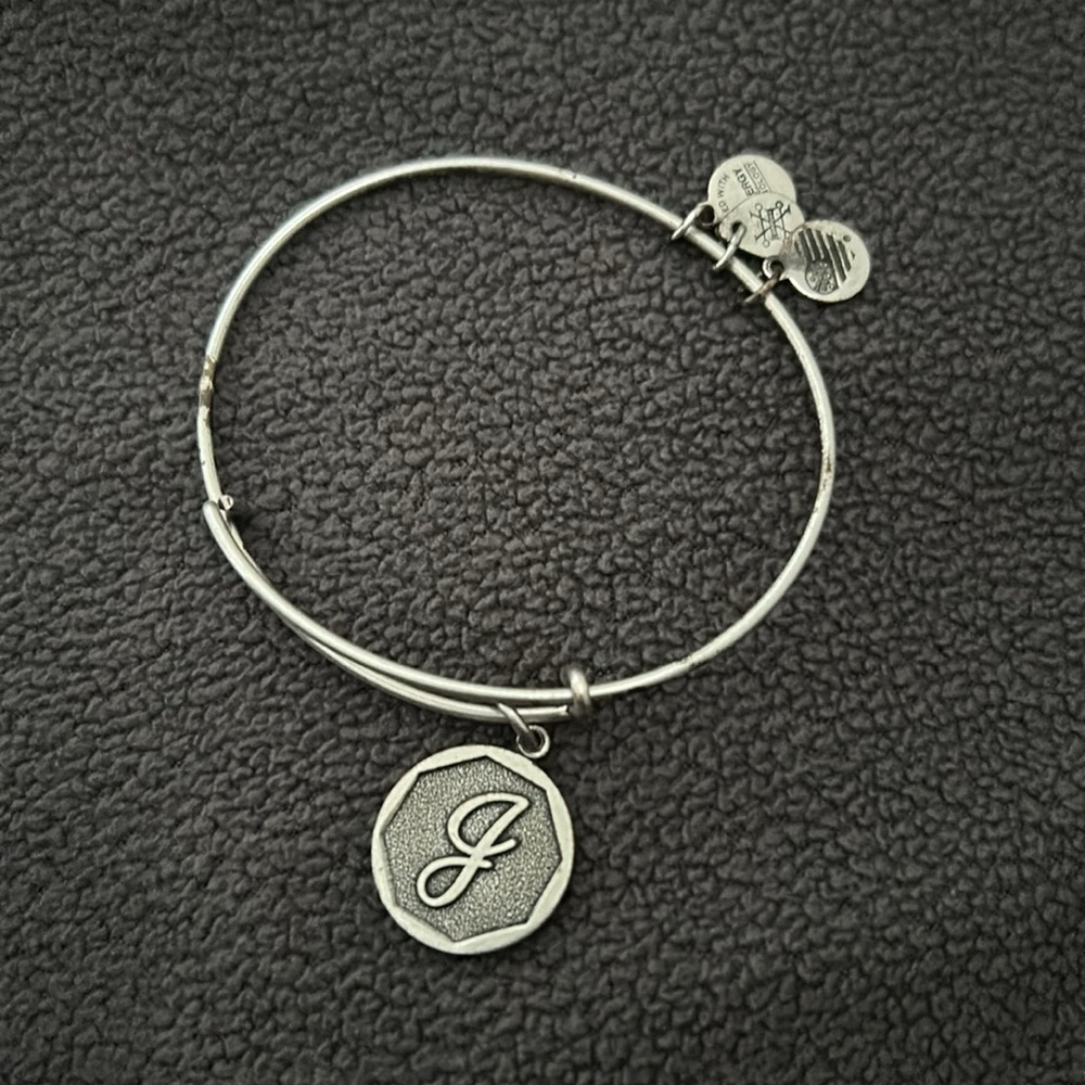Alex and Ani Charm Adjustable Bracelet J initial